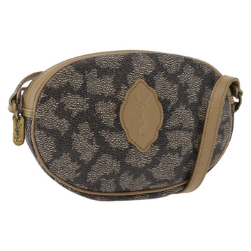 SAINT LAURENT Shoulder Bag PVC Leather Beige Auth am9701