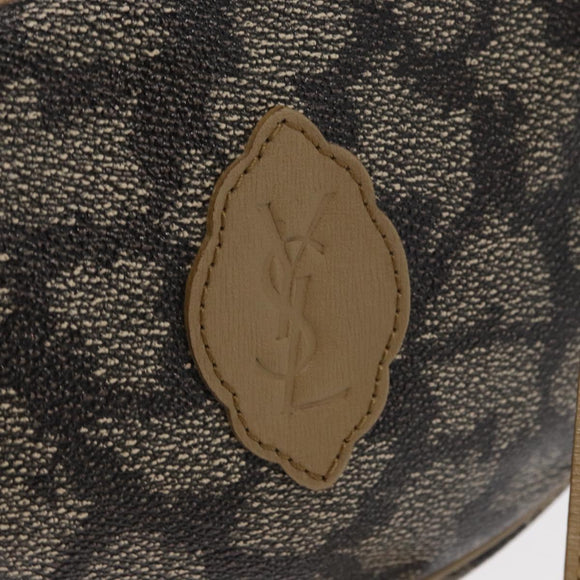 SAINT LAURENT Shoulder Bag PVC Leather Beige Auth am9701