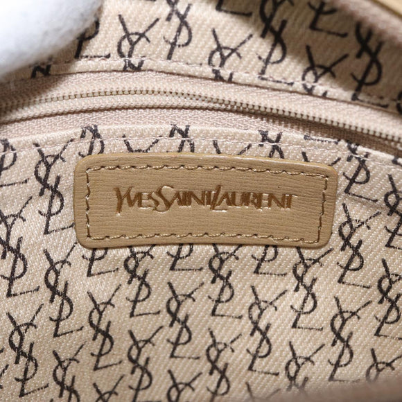 SAINT LAURENT Shoulder Bag PVC Leather Beige Auth am9701