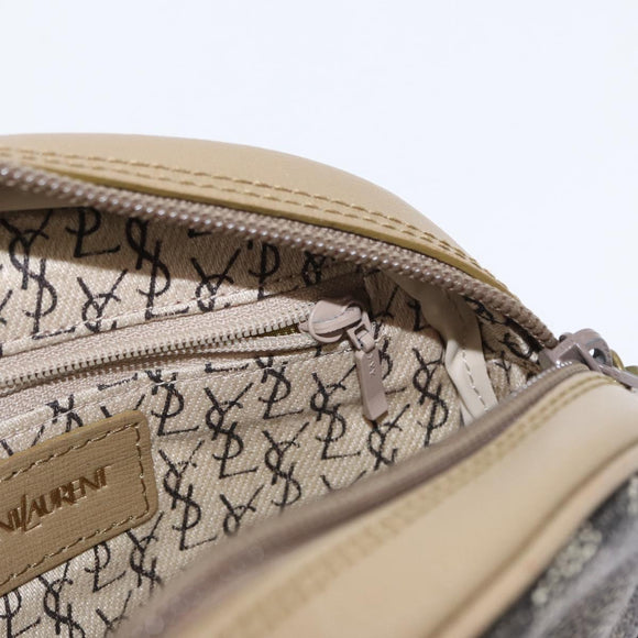 SAINT LAURENT Shoulder Bag PVC Leather Beige Auth am9701