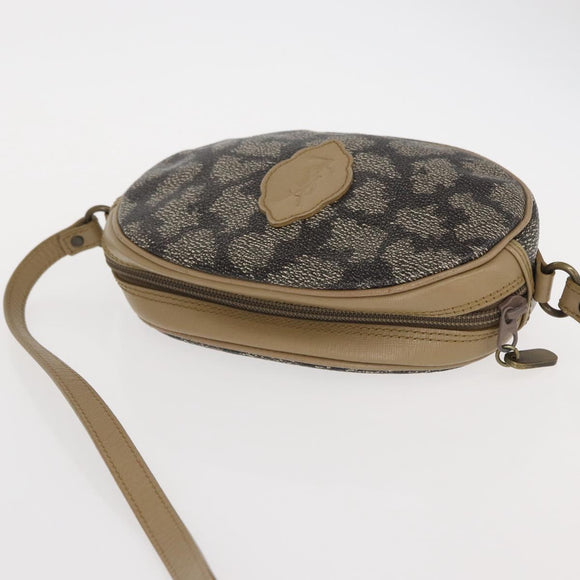 SAINT LAURENT Shoulder Bag PVC Leather Beige Auth am9701