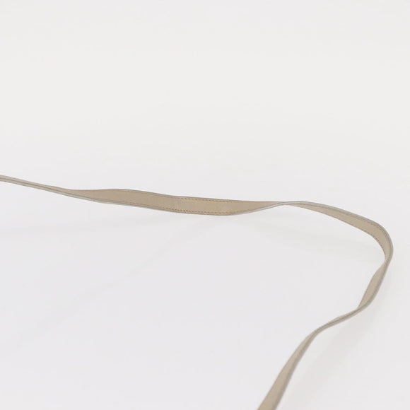 Salvatore Ferragamo Gancini Hand Bag Leather 2way Beige Silver Auth am9702