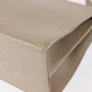 Salvatore Ferragamo Gancini Hand Bag Leather 2way Beige Silver Auth am9702-15