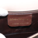Salvatore Ferragamo Gancini Hand Bag Leather 2way Beige Silver Auth am9702-18