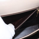 Salvatore Ferragamo Gancini Hand Bag Leather 2way Beige Silver Auth am9702-24