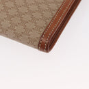 CELINE Macadam Canvas Clutch Bag PVC Beige Gold Auth am9703-16