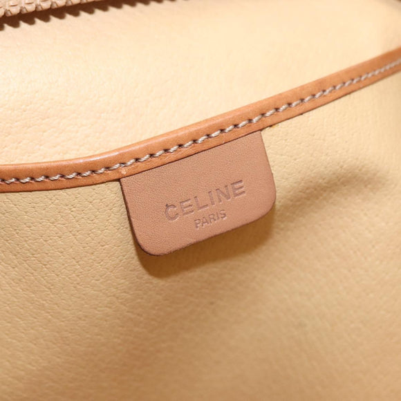 CELINE Macadam Canvas Clutch Bag PVC Beige Gold Auth am9703