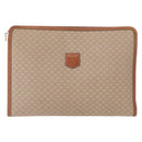 CELINE Macadam Canvas Clutch Bag PVC Beige Gold Auth am9703-13