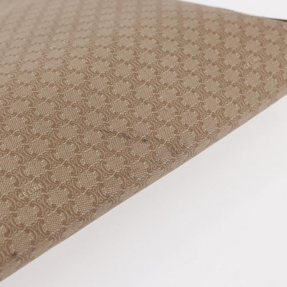 CELINE Macadam Canvas Clutch Bag PVC Beige Gold Auth am9703