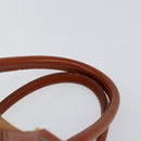 MCM Logogram Vicetos Boston Bag PVC Leather Brown Gold Auth am9704-8