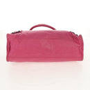 BALENCIAGA City Hand Bag Leather 2way Pink Silver 115748 Auth am9705V-14