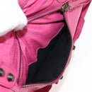 BALENCIAGA City Hand Bag Leather 2way Pink Silver 115748 Auth am9705V-23