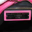 BALENCIAGA City Hand Bag Leather 2way Pink Silver 115748 Auth am9705V-26