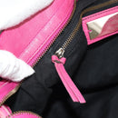 BALENCIAGA City Hand Bag Leather 2way Pink Silver 115748 Auth am9705V-30
