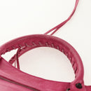 BALENCIAGA City Hand Bag Leather 2way Pink Silver 115748 Auth am9705V-9