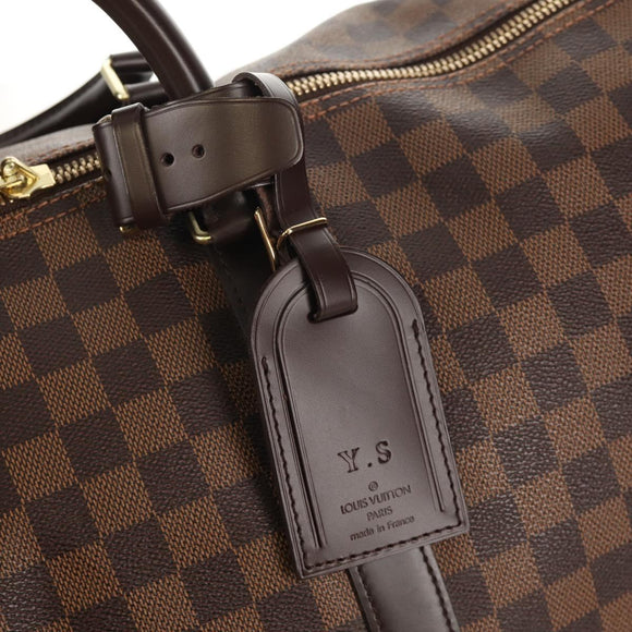 LOUIS VUITTON Damier Ebene Keepall Bandouliere 55 Boston Bag N41414 Auth am9712V