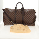 LOUIS VUITTON Damier Ebene Keepall Bandouliere 55 Boston Bag N41414 Auth am9712V-12
