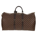 LOUIS VUITTON Damier Ebene Keepall Bandouliere 55 Boston Bag N41414 Auth am9712V-2