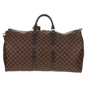 LOUIS VUITTON Damier Ebene Keepall Bandouliere 55 Boston Bag N41414 Auth am9712V - 0