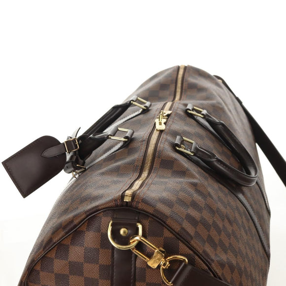 LOUIS VUITTON Damier Ebene Keepall Bandouliere 55 Boston Bag N41414 Auth am9712V