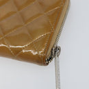 CHANEL Matelasse COCO Mark Long Wallet Patent leather Brown CC Auth am9714-15