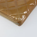 CHANEL Matelasse COCO Mark Long Wallet Patent leather Brown CC Auth am9714-16