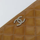 CHANEL Matelasse COCO Mark Long Wallet Patent leather Brown CC Auth am9714-17