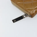 CHANEL Matelasse COCO Mark Long Wallet Patent leather Brown CC Auth am9714-8