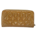 CHANEL Matelasse COCO Mark Long Wallet Patent leather Brown CC Auth am9714-2