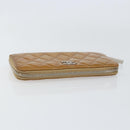 CHANEL Matelasse COCO Mark Long Wallet Patent leather Brown CC Auth am9714-5
