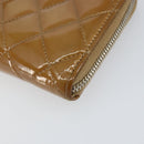 CHANEL Matelasse COCO Mark Long Wallet Patent leather Brown CC Auth am9714-7