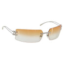 CHANEL COCO Mark Sunglasses metal Silver CC Auth am9715-1