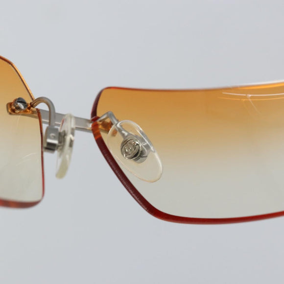 CHANEL COCO Mark Sunglasses metal Silver CC Auth am9715