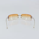 CHANEL COCO Mark Sunglasses metal Silver CC Auth am9715-2