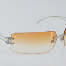 CHANEL COCO Mark Sunglasses metal Silver CC Auth am9715-5