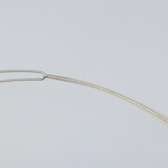 CHANEL COCO Mark Sunglasses metal Silver CC Auth am9715