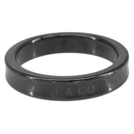 TIFFANY&Co. 1837 Narrow Ring Titanium Ring metal Black Auth am9716
