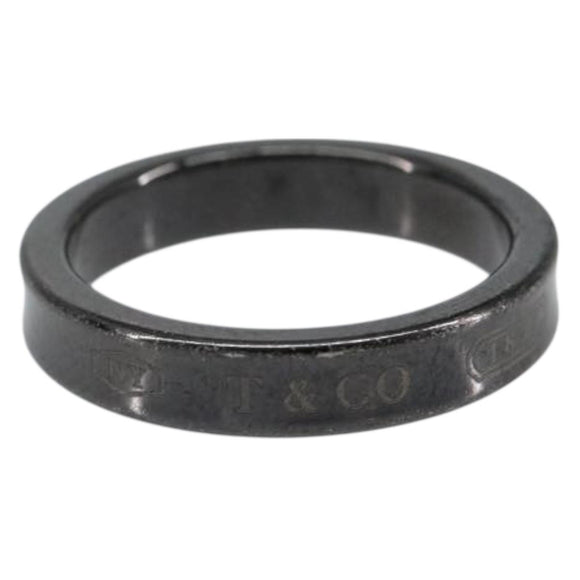 TIFFANY&Co. 1837 Narrow Ring Titanium Ring metal Black Auth am9716