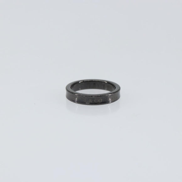 TIFFANY&Co. 1837 Narrow Ring Titanium Ring metal Black Auth am9716
