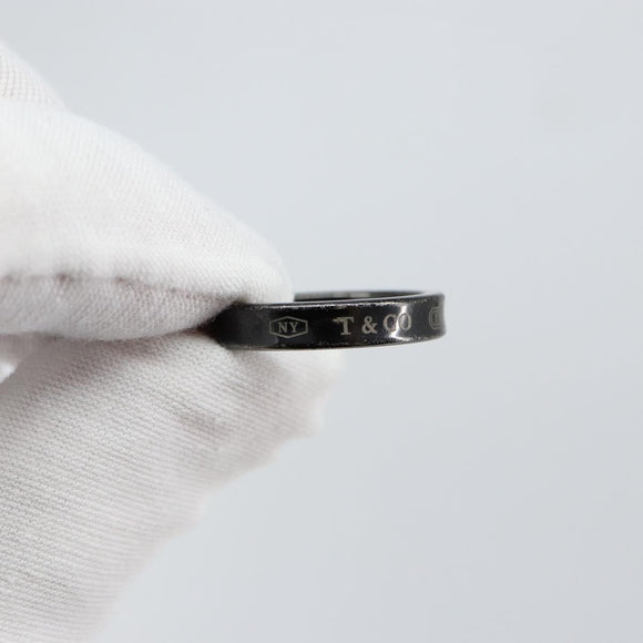 TIFFANY&Co. 1837 Narrow Ring Titanium Ring metal Black Auth am9716