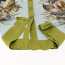 HERMES Long Sleeved T Shirt Silk ""H de LINARES"" Green Auth am9718-8