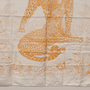 HERMES Carre 90 Scarf Silk ”JUNGLE LOVE” Orange Auth am9719-9