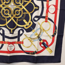 HERMES Carre 90 Scarf Silk ”Eperon d'Or” Navy Auth am9720-10
