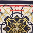 HERMES Carre 90 Scarf Silk ”Eperon d'Or” Navy Auth am9720-3