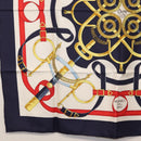 HERMES Carre 90 Scarf Silk ”Eperon d'Or” Navy Auth am9720-8