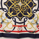 HERMES Carre 90 Scarf Silk ”Eperon d'Or” Navy Auth am9720-9