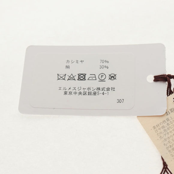 HERMES ETRIERS Triangle Geant Scarf Cashmere Orange Auth am9721M