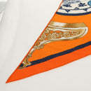 HERMES ETRIERS Triangle Geant Scarf Cashmere Orange Auth am9721M-2