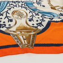 HERMES ETRIERS Triangle Geant Scarf Cashmere Orange Auth am9721M-4