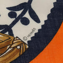 HERMES ETRIERS Triangle Geant Scarf Cashmere Orange Auth am9721M-5